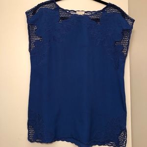 SOLD Blue Chicos blouse with embroidery and lace